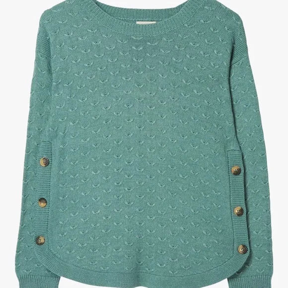 Fat face Emmy knit jumper green Button-Detail Women's Sweater - Picture 1 of 9
